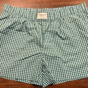 American Eagle Outfitters Green Gingham Women’s Shorts - Elastic Waist